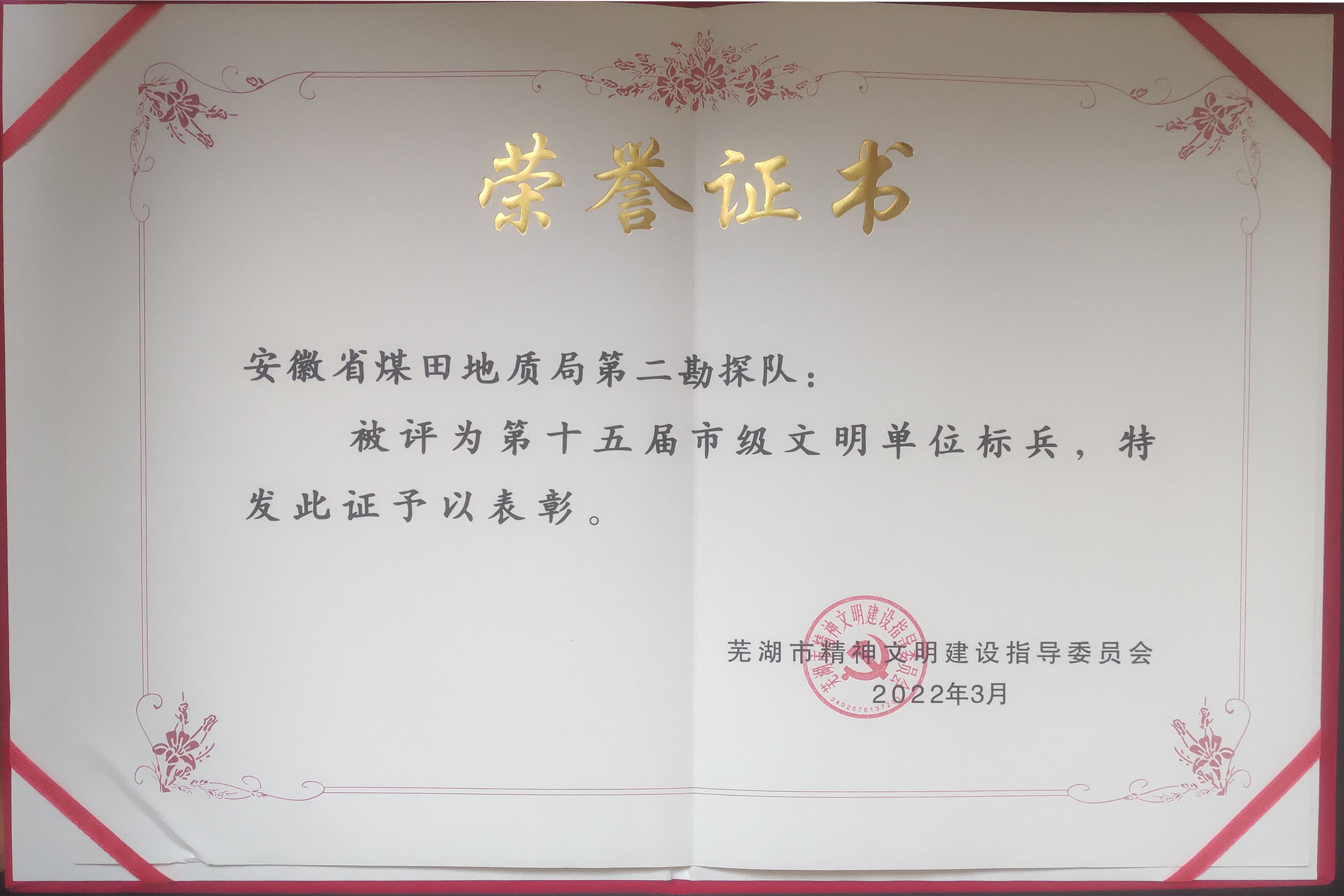 芜湖市第十五届文明单位标兵